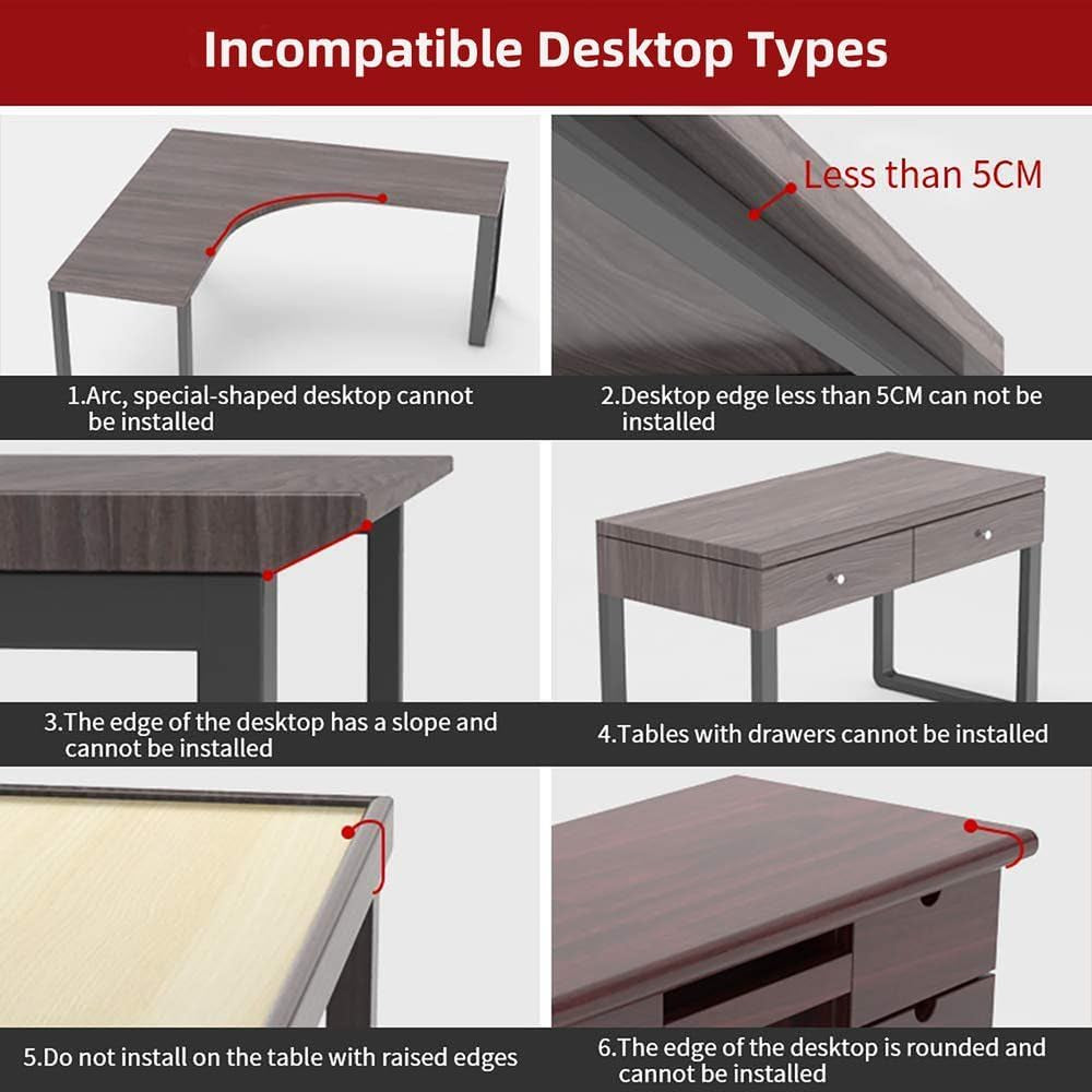 OUGIC Ergonomic Desk Extension Tray, 75X24Cm, Clamp without Punch, Keyboard Drawer Tray, Computer Armrest Table Stand