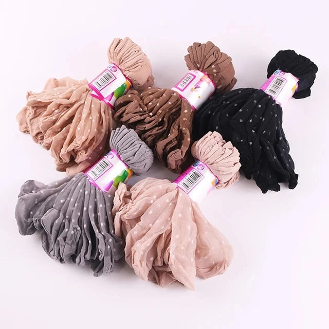 5 or 10 Pairs Dot Silk Transparent Socks.