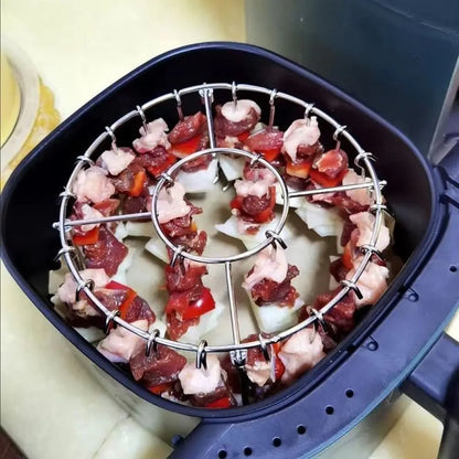 Stainless Steel Vertical Grill Rack with 12/24/49 Skewer for Air Fryer Accessory