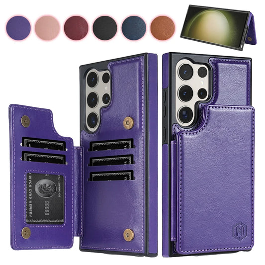 Leather Case For Samsung Galaxy with wallet S25 FE S24 FE S23 Ultra S22 Plus S21 S20