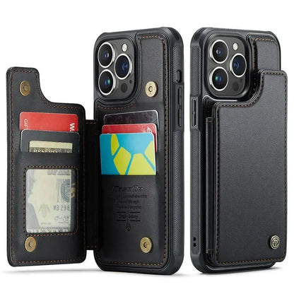 Flip Leather Phone Case with wallet for iPhone 17 Pro Max 17E 16 Plus 15 14 13 12 11 XR X XS