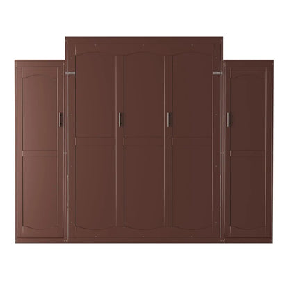 Queen Murphy Wood Bed with 2 Closets & Storage Shelf