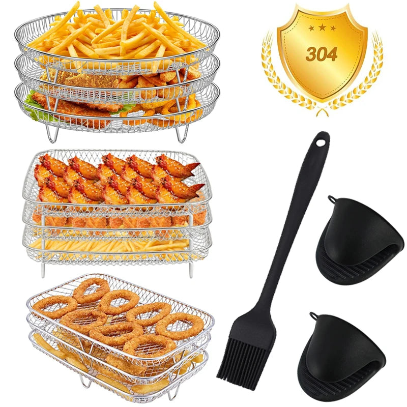 3-layers Air Fryer Rack Stackable Grilling for Air fryer