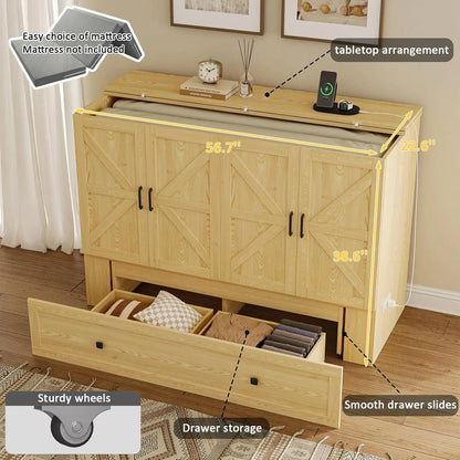 Full Murphy Bed with Charging Station