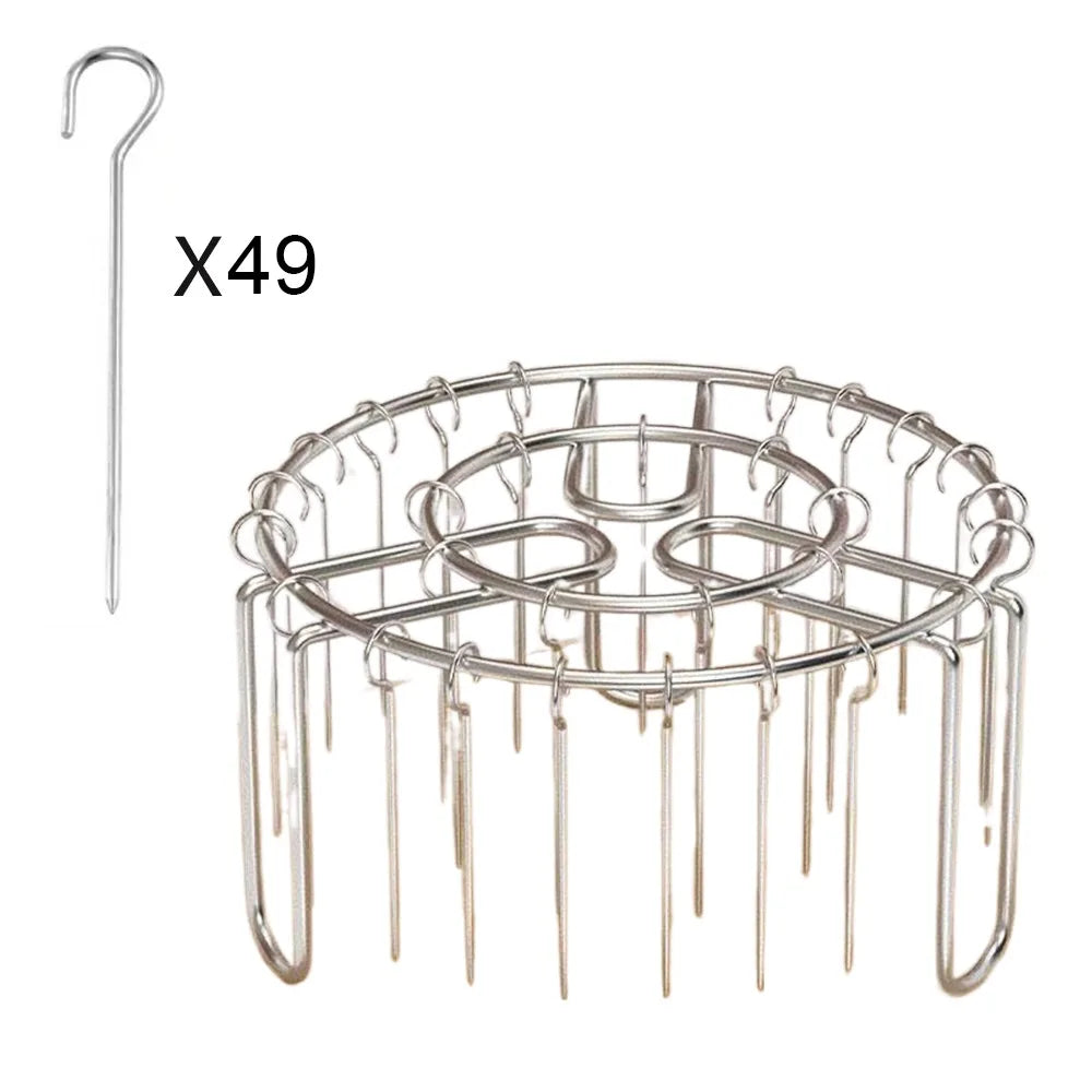 Stainless Steel Vertical Grill Rack with 12/24/49 Skewer for Air Fryer Accessory