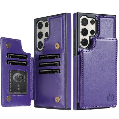 Leather Case For Samsung Galaxy with wallet S25 FE S24 FE S23 Ultra S22 Plus S21 S20