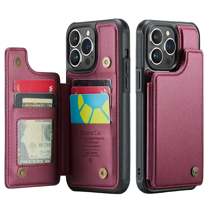 Flip Leather Phone Case with wallet for iPhone 17 Pro Max 17E 16 Plus 15 14 13 12 11 XR X XS