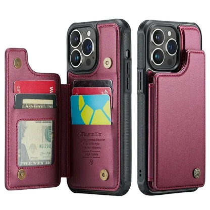 Flip Leather Phone Case with wallet for iPhone 17 Pro Max 17E 16 Plus 15 14 13 12 11 XR X XS