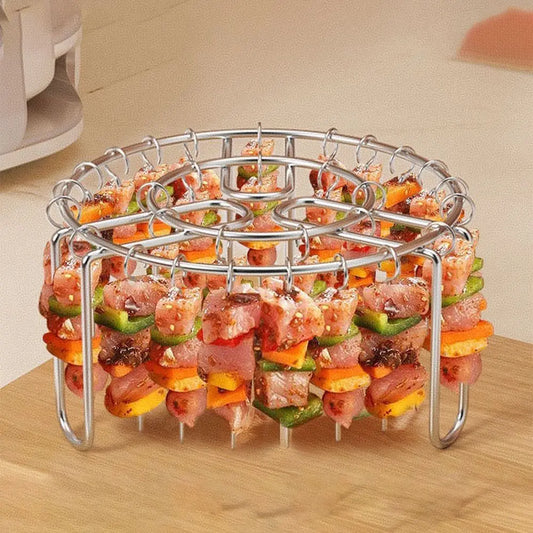 Stainless Steel Vertical Grill Rack with 12/24/49 Skewer for Air Fryer Accessory