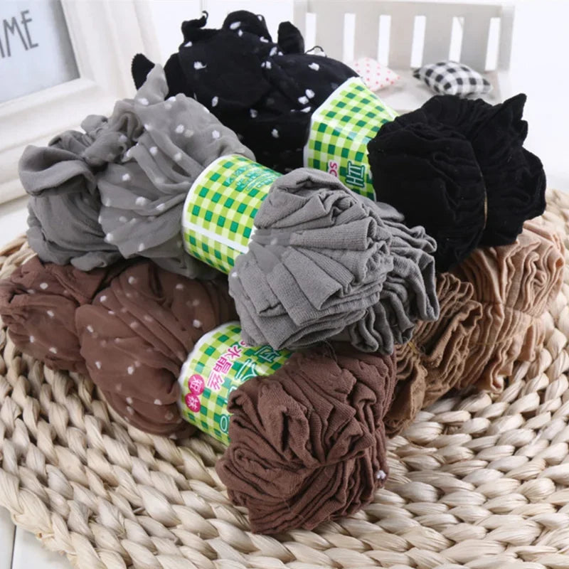 5 or 10 Pairs Dot Silk Transparent Socks.