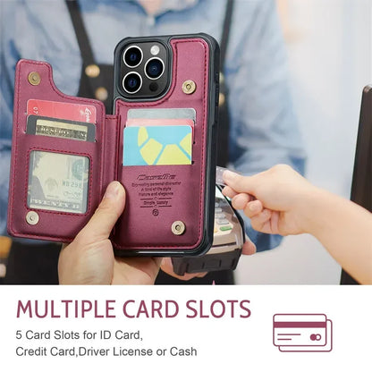Flip Leather Phone Case with wallet for iPhone 17 Pro Max 17E 16 Plus 15 14 13 12 11 XR X XS