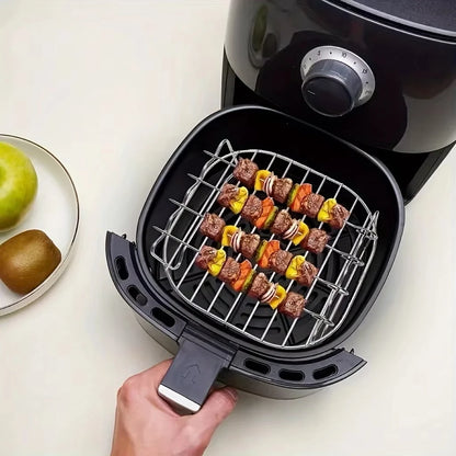 1 set Stainless Steel Air Fryer Rack With 4 Roast Meat Picks