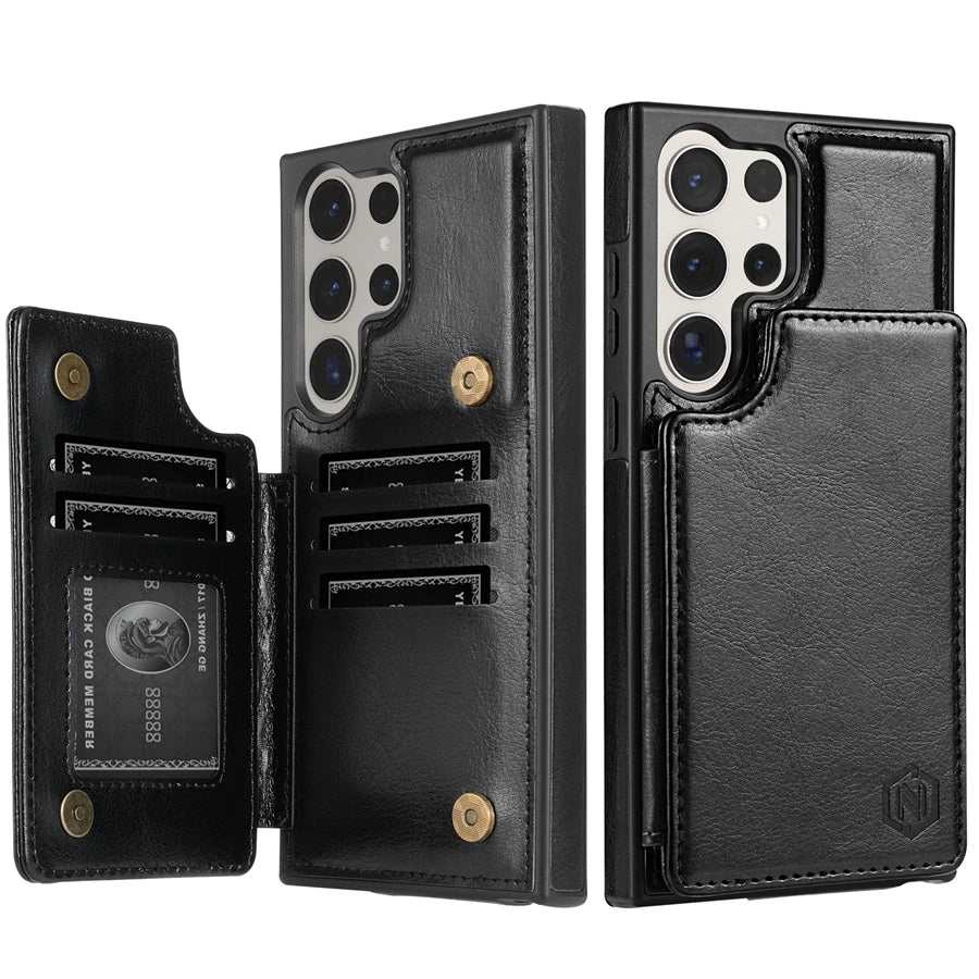 Leather Case For Samsung Galaxy with wallet S25 FE S24 FE S23 Ultra S22 Plus S21 S20