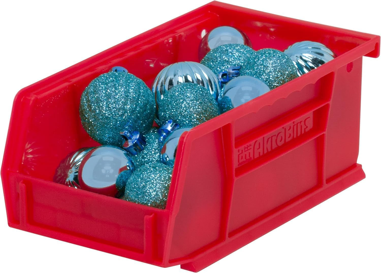 30220 Akrobins Plastic Hanging Stackable Storage Organizer Bin, 7-Inch X 4-Inch X 3-Inch, Red, 24-Pack