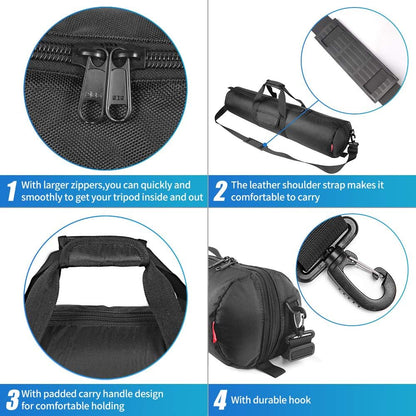 Tripod Carrying Case Bag 31.5X7X7In/80X18X18Cm Heavy Duty with Storage Bag and Shoulder Strap Padded Carrying Bag for Light Stands, Boom Stand, Tripod,Mic Stand and Tent Pole